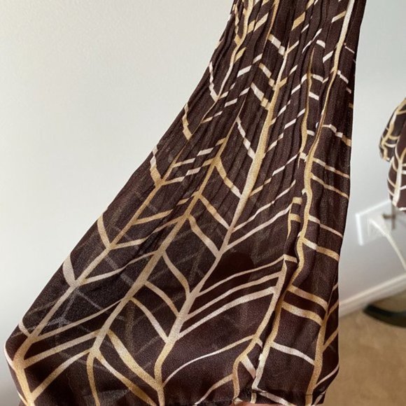 Brown Sheer Flare Blouse - Picture 6 of 7